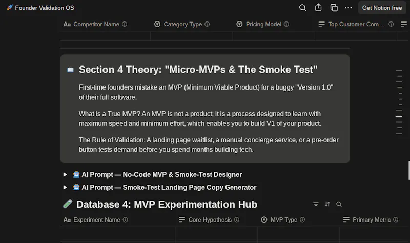 Founder Validation OS  screenshot 3