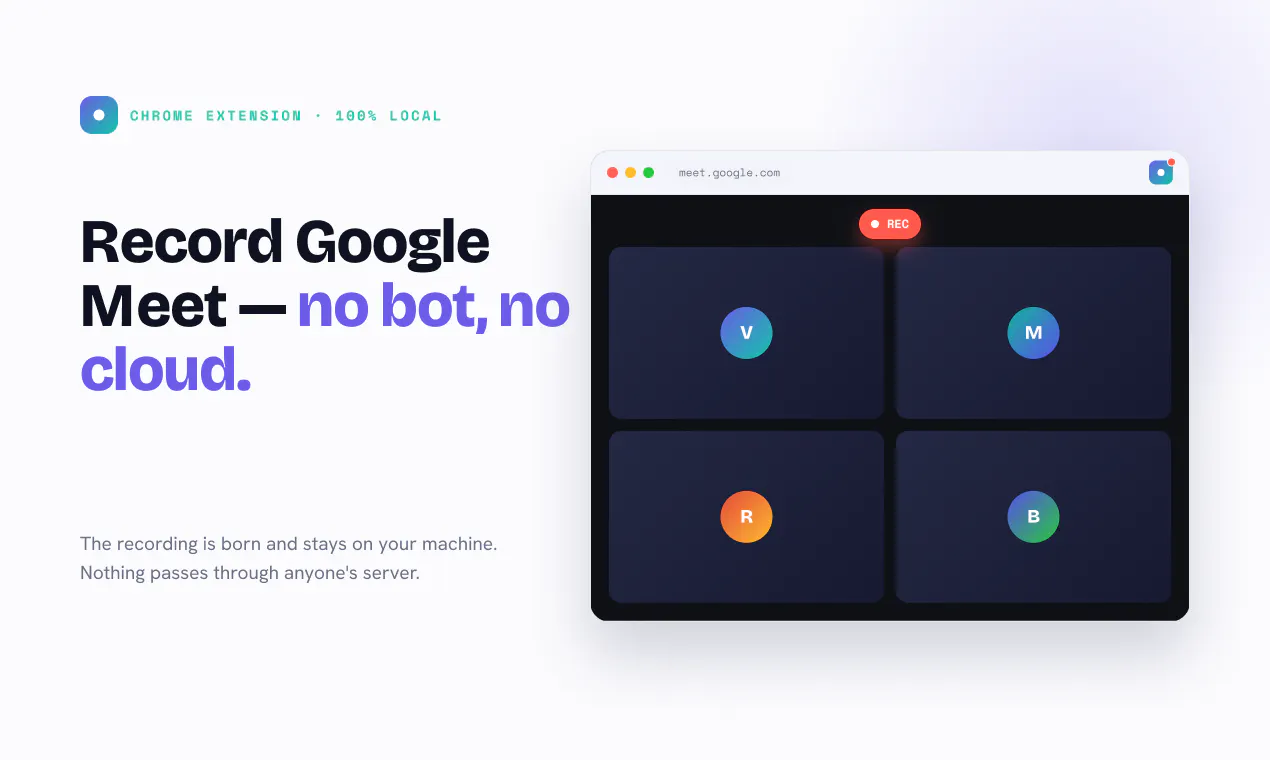 Record Google Meet locally screenshot 1