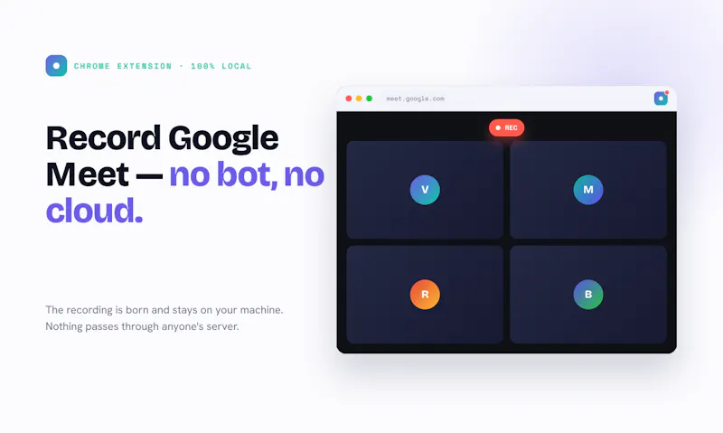 Record Google Meet locally screenshot 1