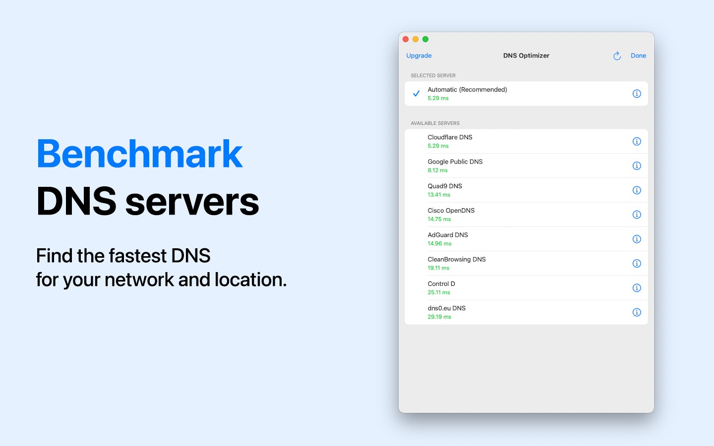 DNS Optimizer - App DNS Changer & Benchmarking per iPhone, iPad e Mac media 2