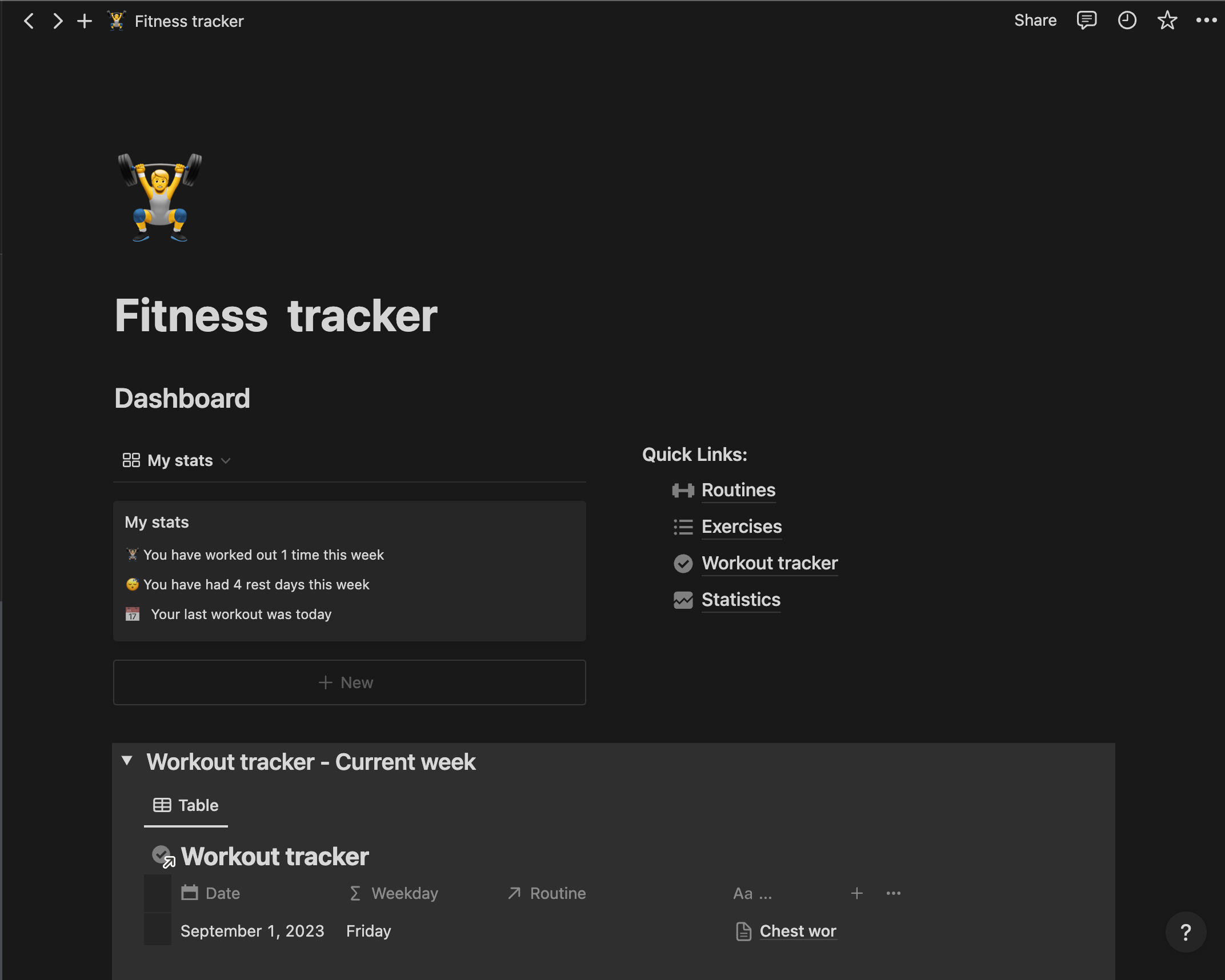 Fitness Tracker Notion Template gallery image