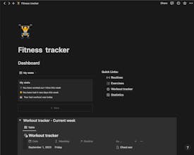 Fitness Tracker Notion Template gallery image