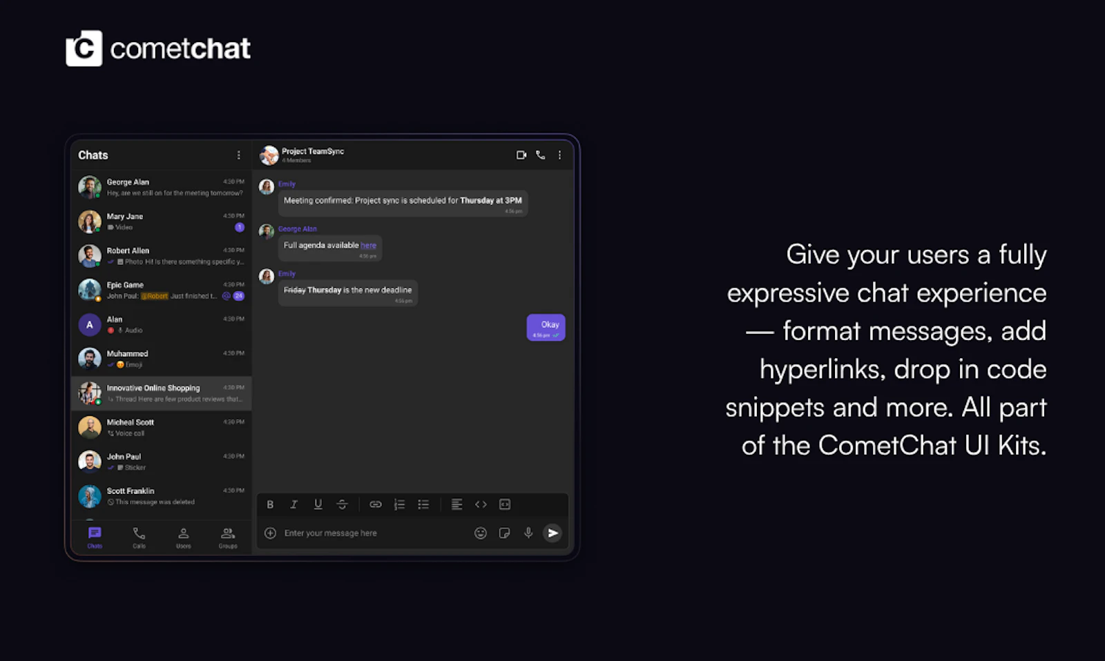 Compact Message Composer by CometChat screenshot 3