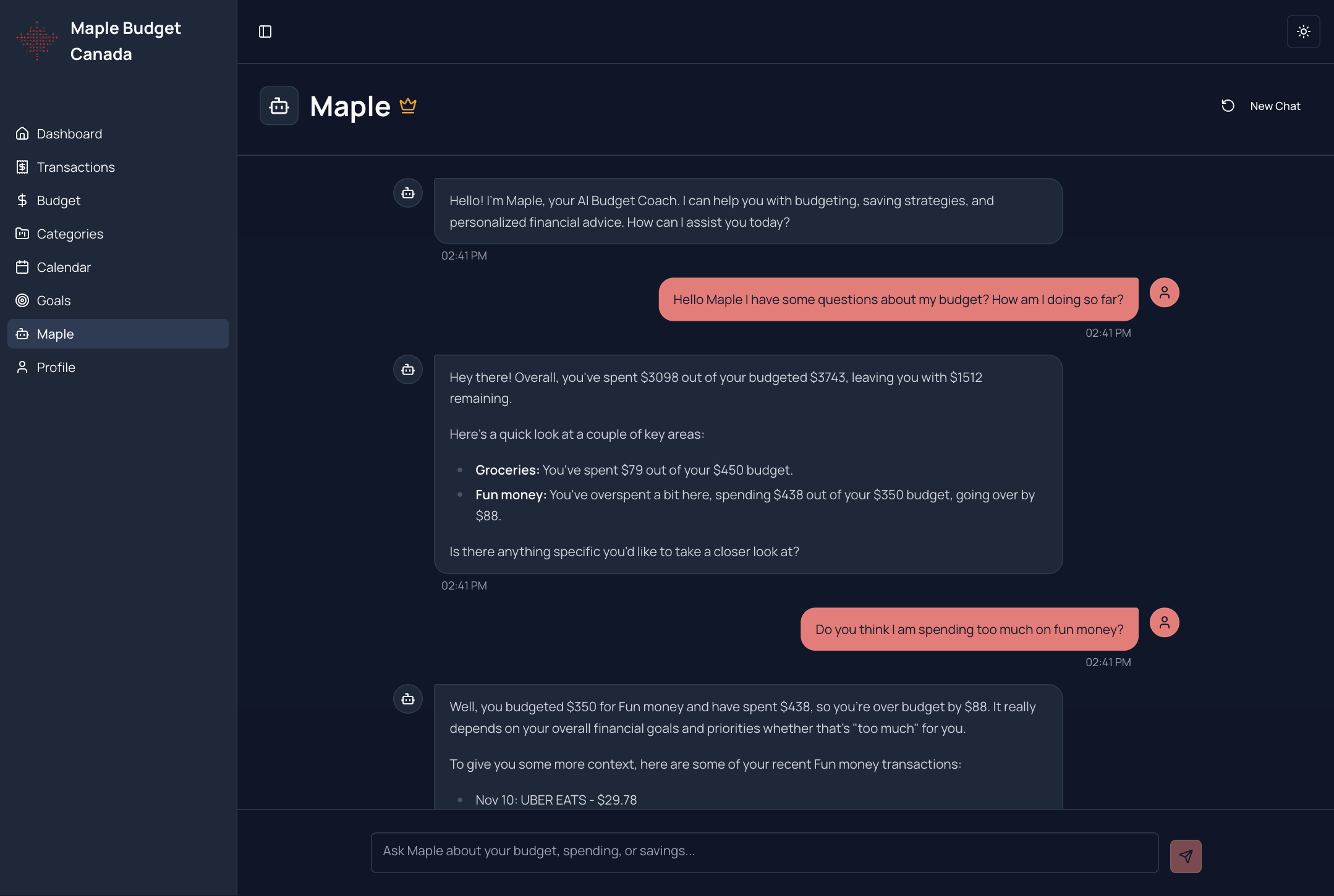 Maple Budget Canada - Screenshot 4 preview