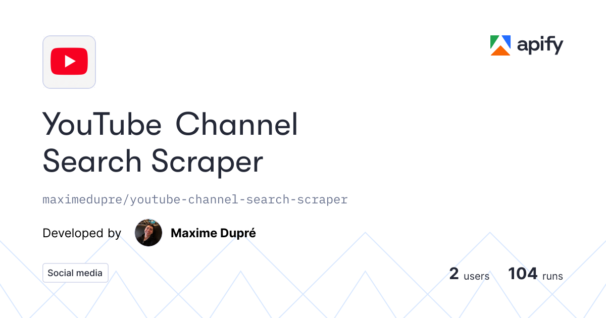 YouTube Channel Search Scraper gallery image