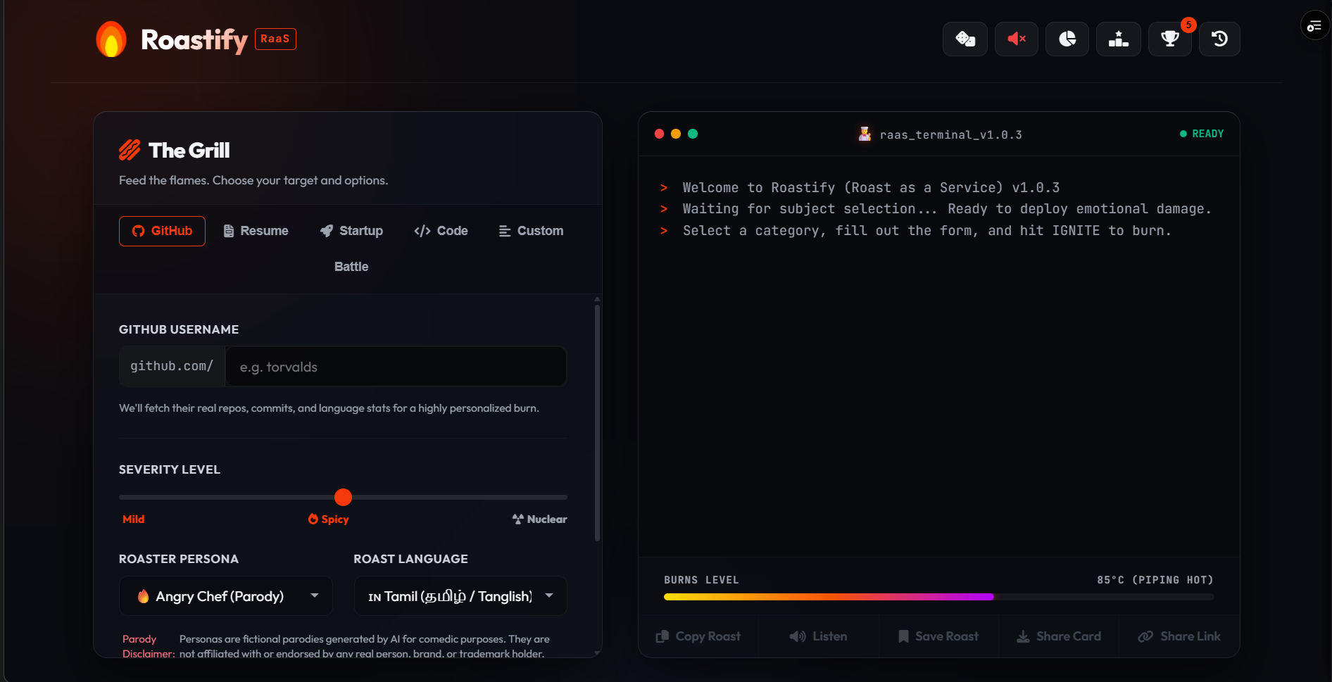 Roastify - Roast as a Service gallery image