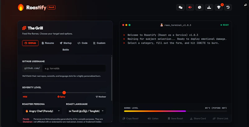 Roastify - Roast as a Service screenshot 2