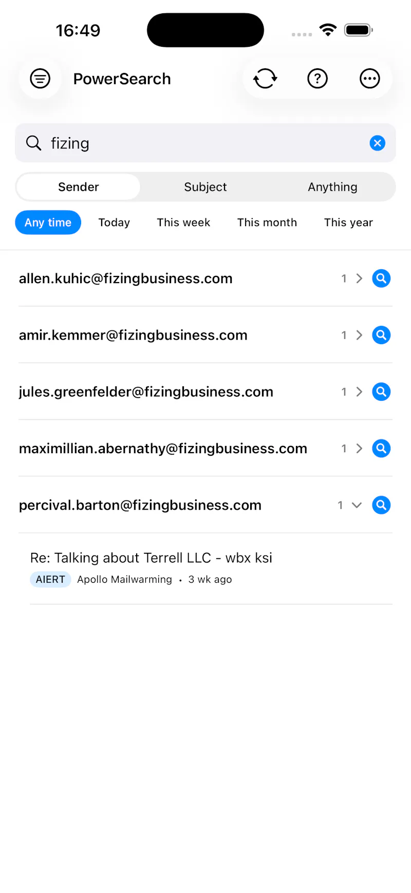 PowerSearch screenshot 2