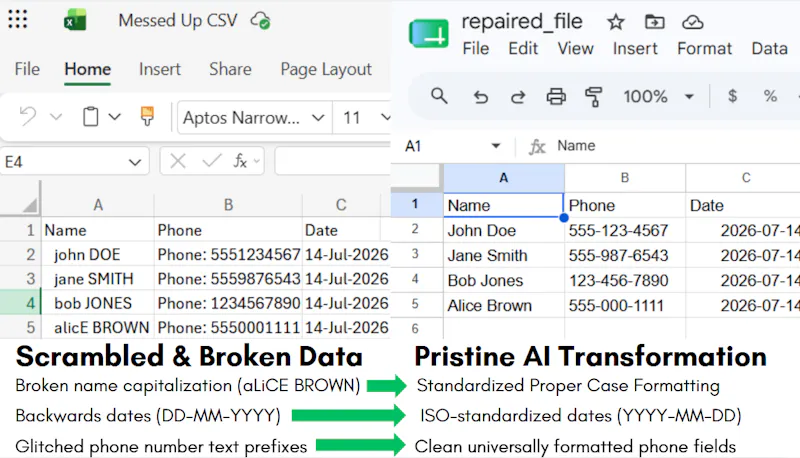 Excel CSV character Repair Tool screenshot 1