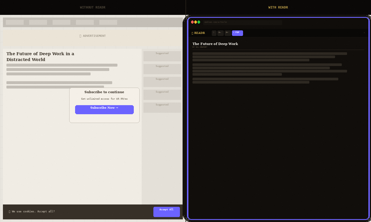 READR - Screenshot 4 showing product features and functionality