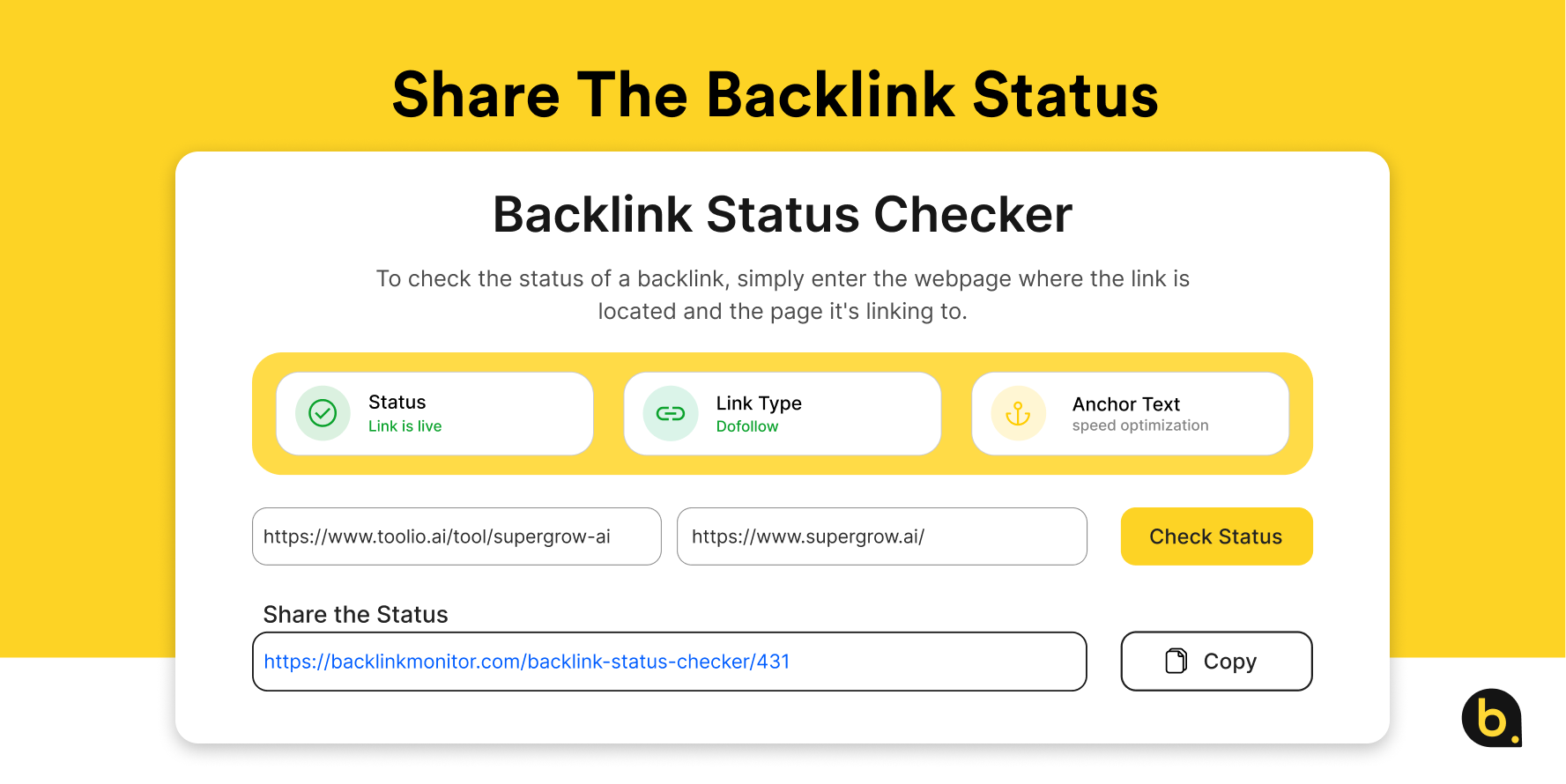 Pemeriksa status backlink media 3