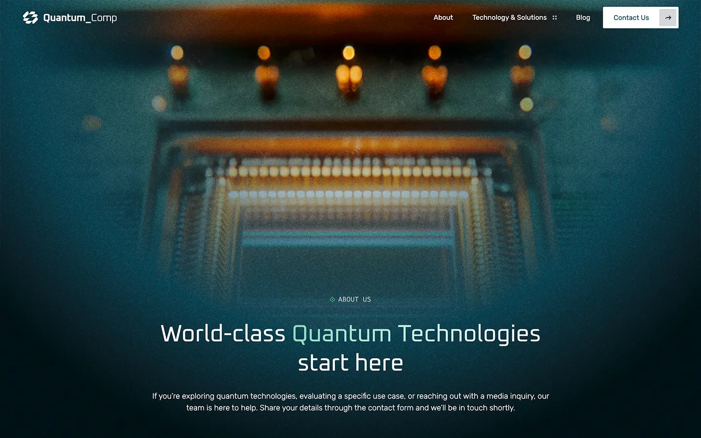 QuantumComp Webflow Website Template - Screenshot 2 showing product features and functionality