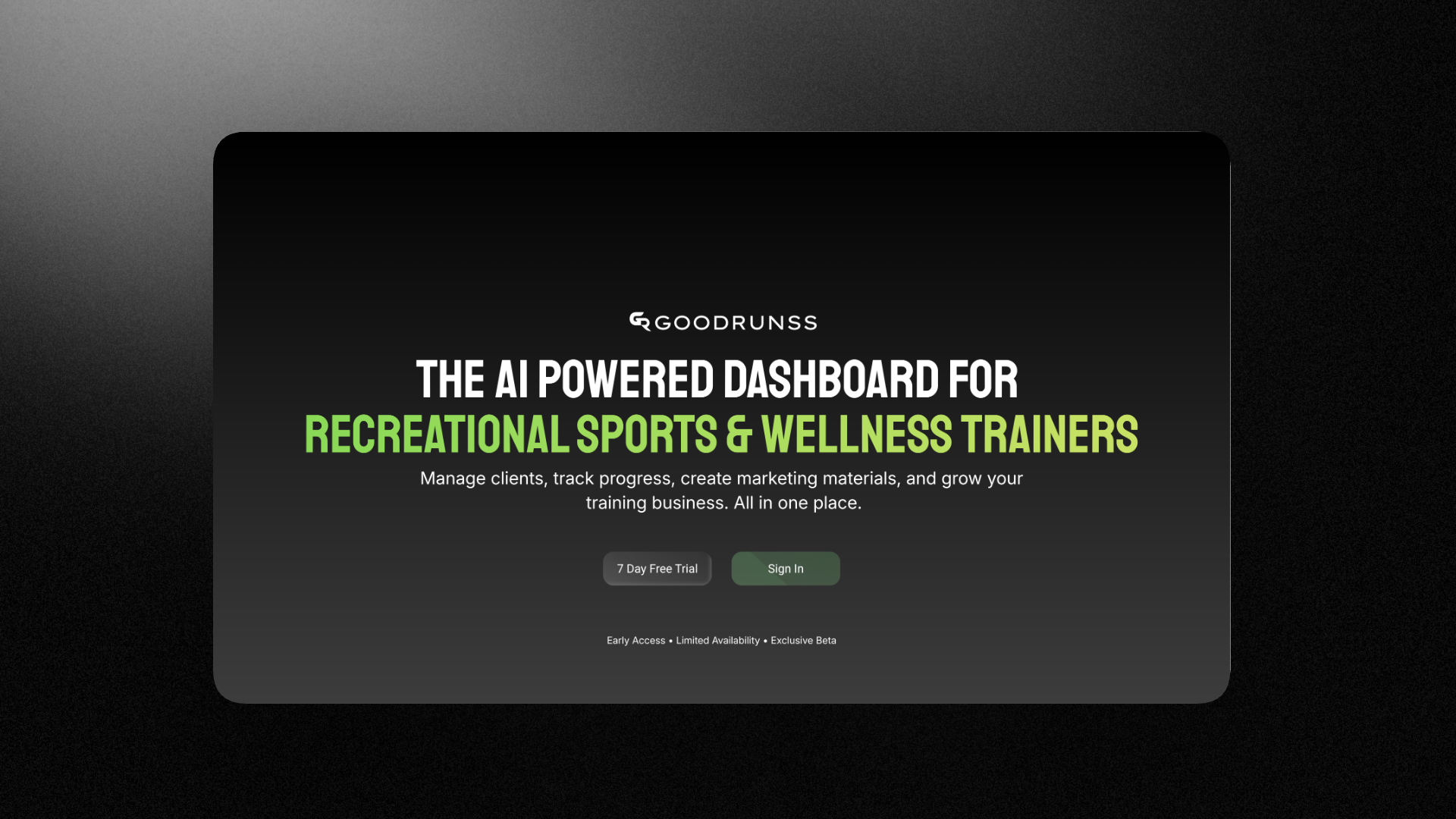GoodRunss AI Trainer Dashboard gallery image