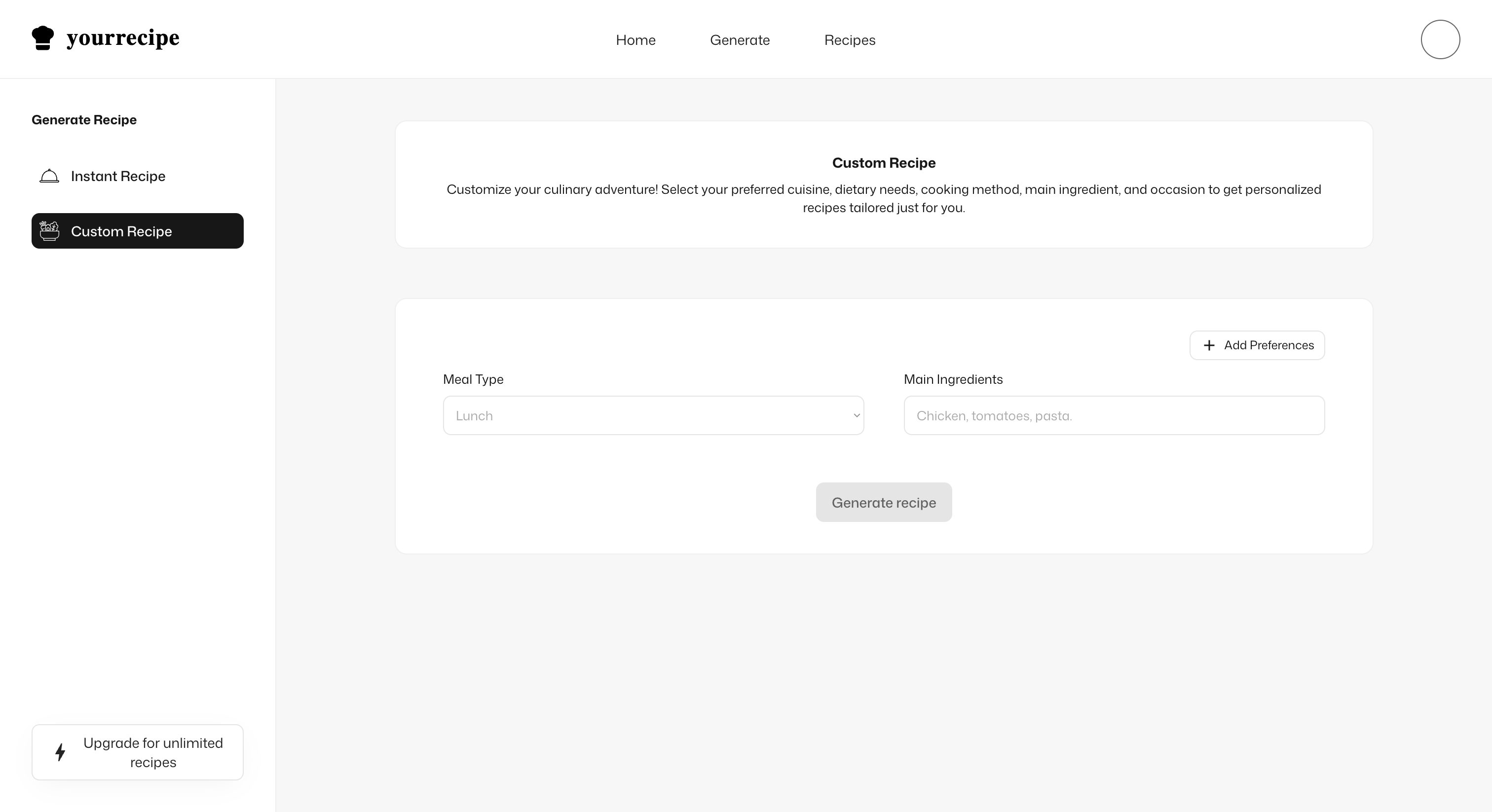 YourRecipe.io - Ваш компаньон по приготовлению AI для бесконечного рецепта вдохновения медиа 4