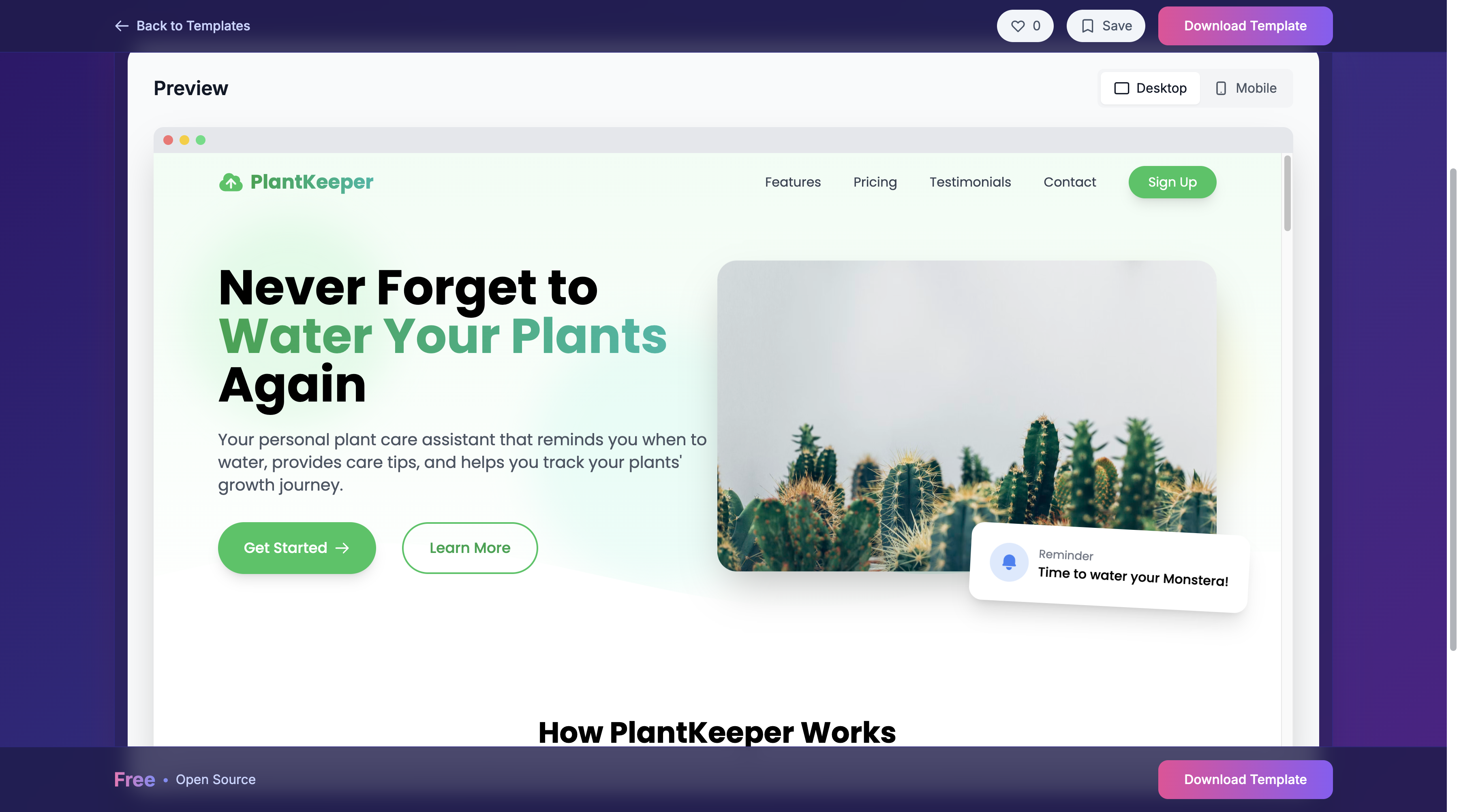 SaaS Landing Page Generator gallery image