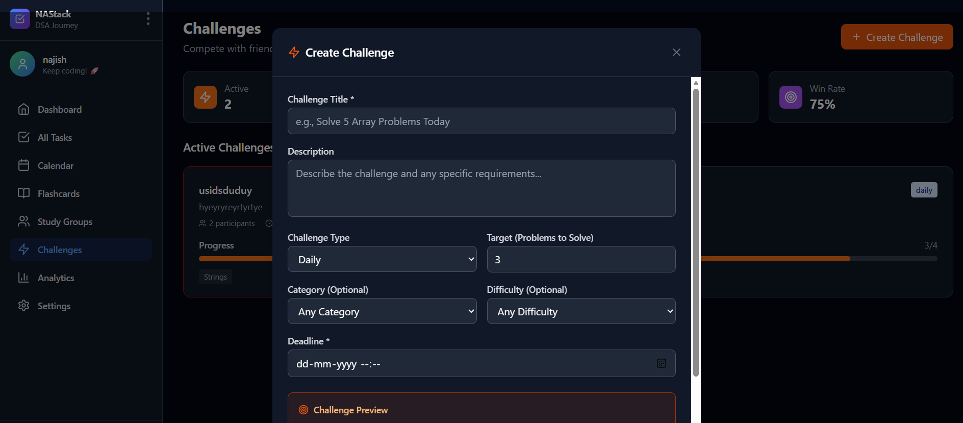 NAStack DSA Journey Tracker gallery image