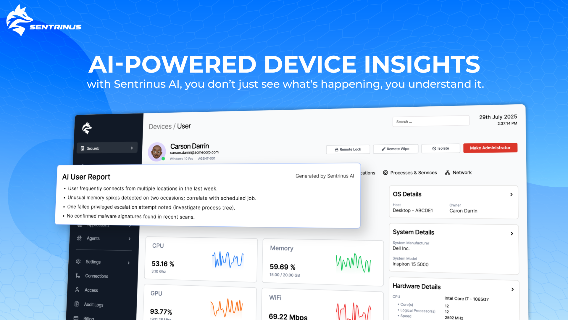  Sentrinus  - Screenshot 2 showing product features and functionality