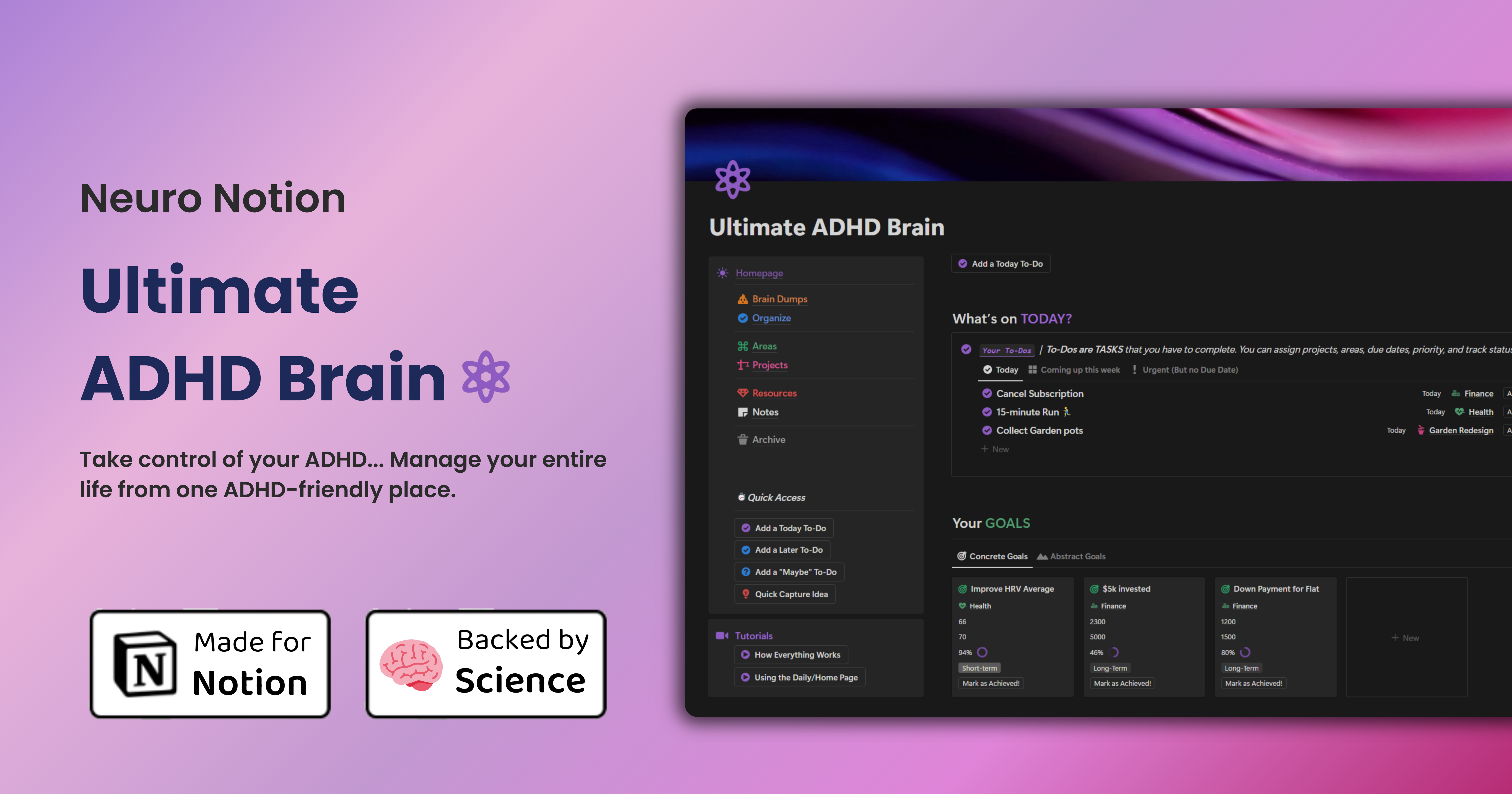 Ultimate ADHD Brain Notion Template  gallery image