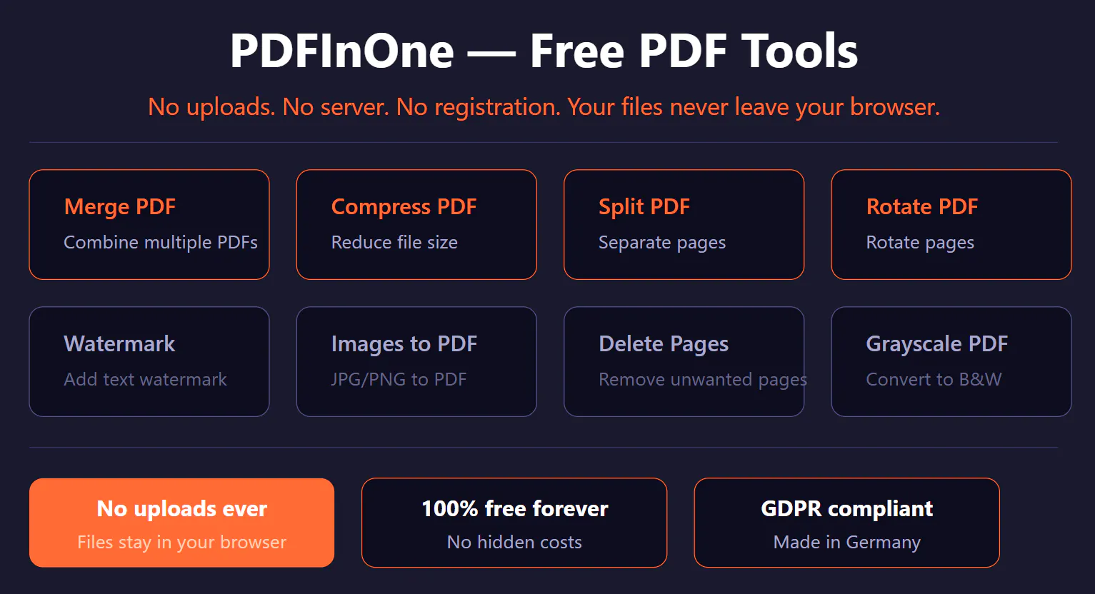 PDFInOne 제품 배너