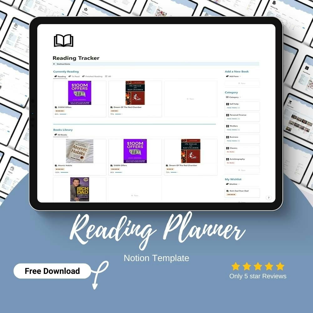Reading Tracker Notion Template gallery image