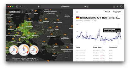Map of automated radiation monitoring gallery image