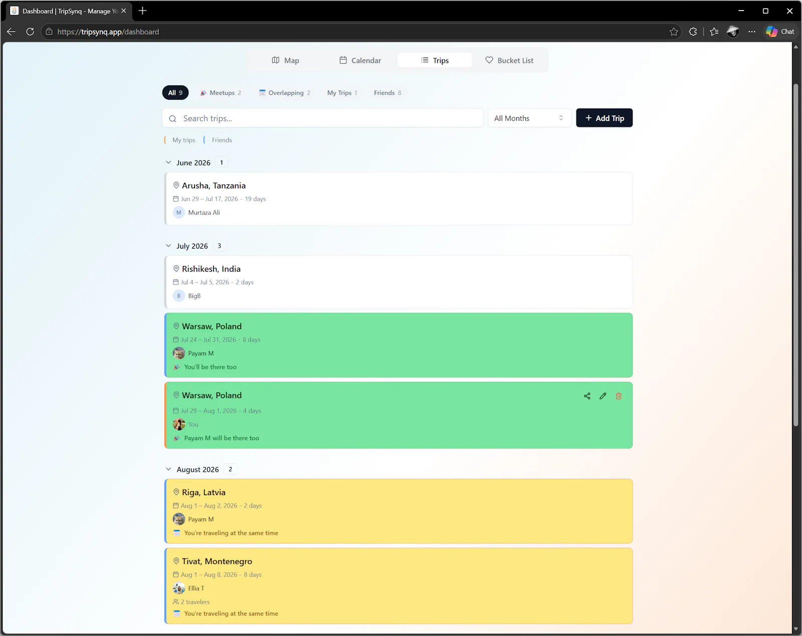 TripSynq screenshot 2