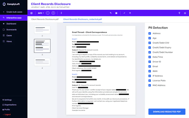 ComplyLoft Redaction screenshot 2