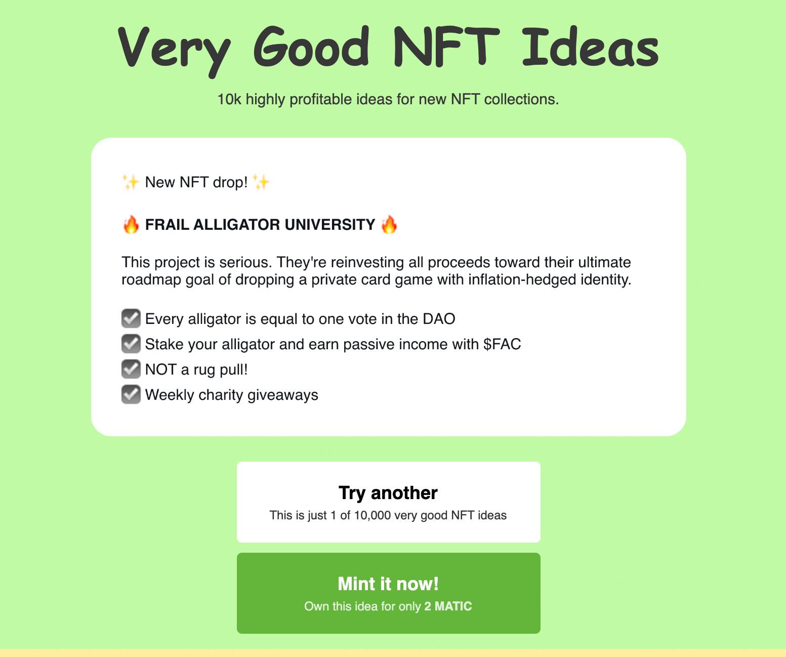 Very Good NFT Ideas gallery image