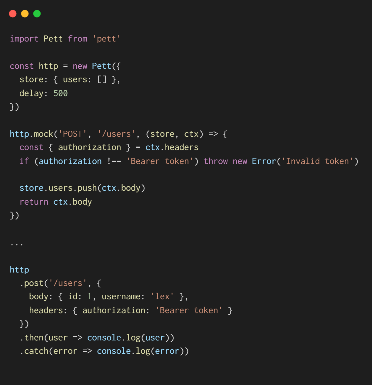 Simple fake HTTP requests ✈️