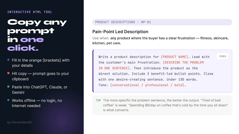 Shopify AI Prompt Pack - 100+ Prompts screenshot 3