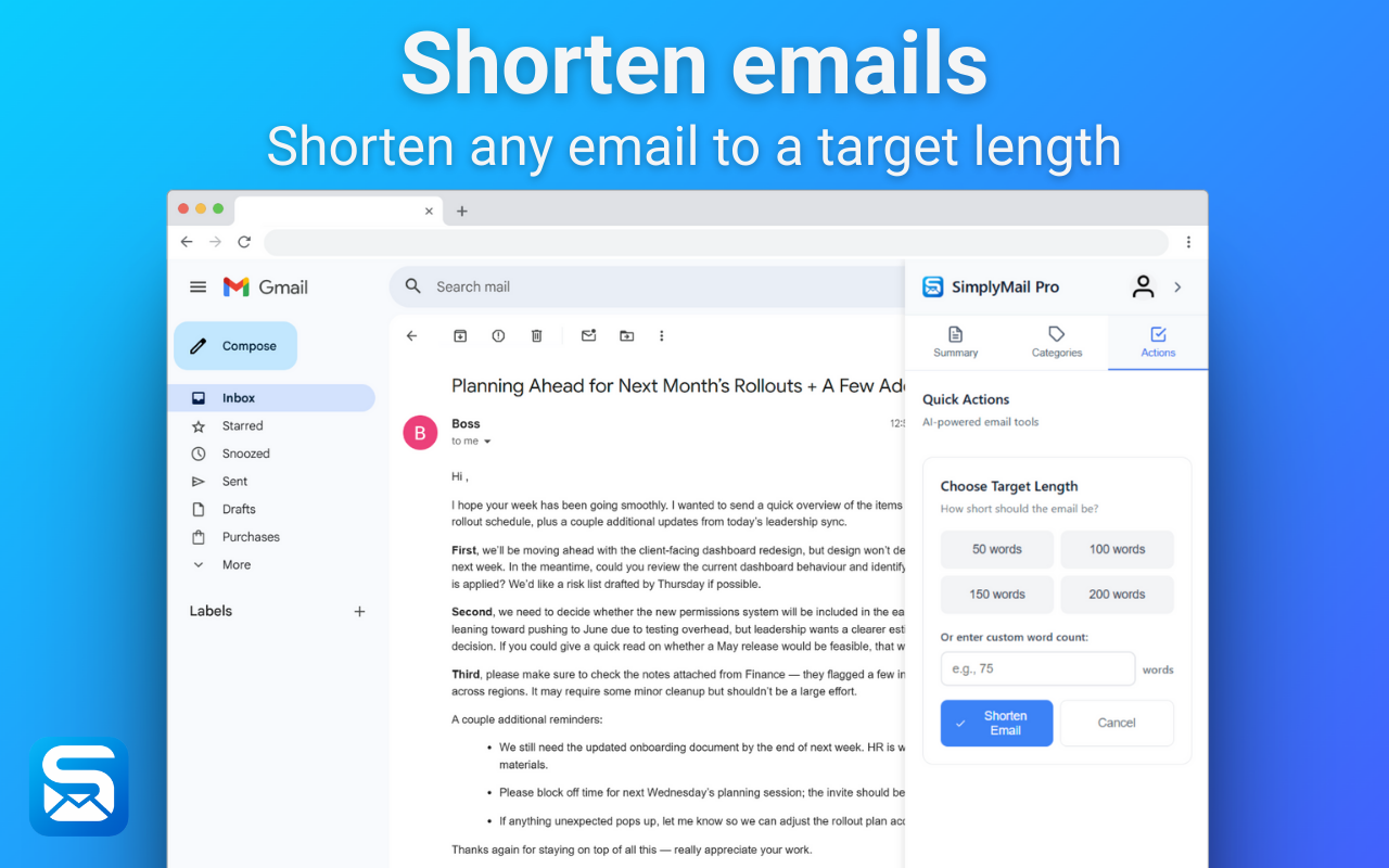 SimplyMail - Screenshot 3 showing product features and functionality