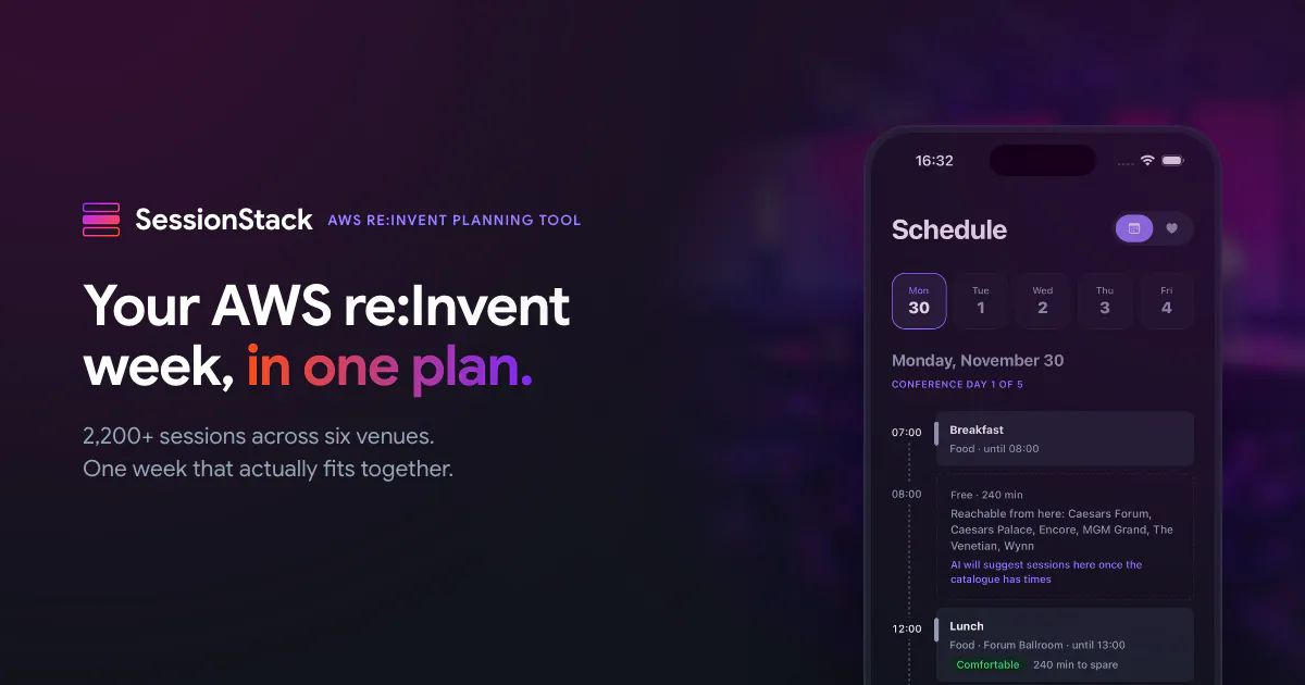 SessionStack - AWS re:Invent Planner gallery image