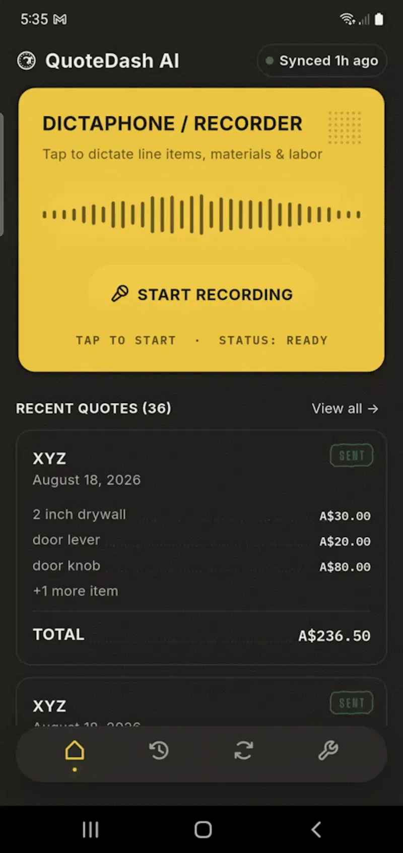 QuoteDashAI screenshot 1 (video preview)