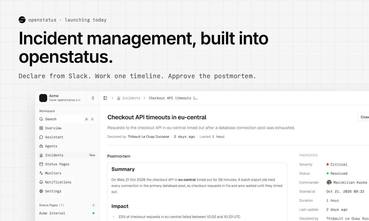 Openstatus Incident Management