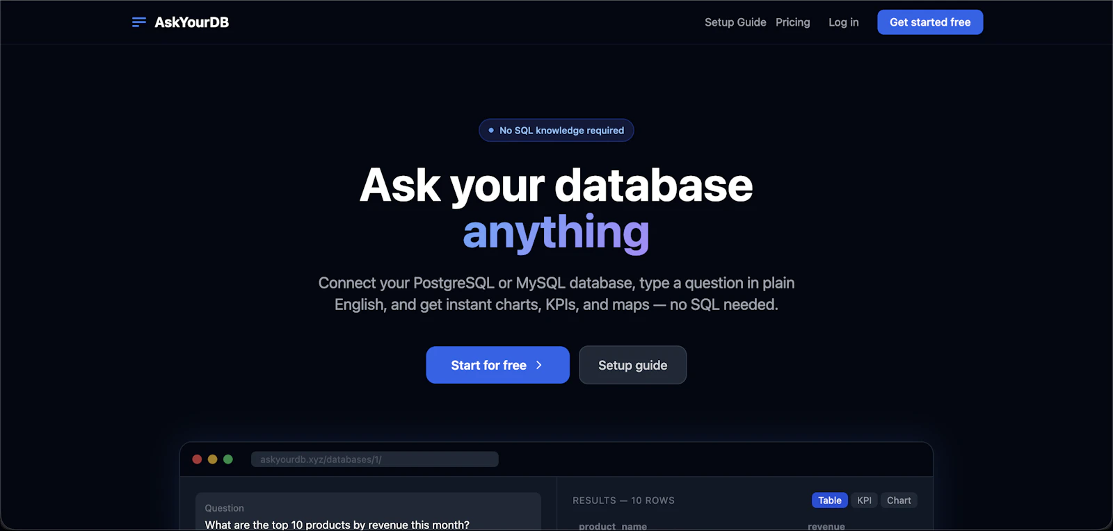 AskYourDB screenshot 1