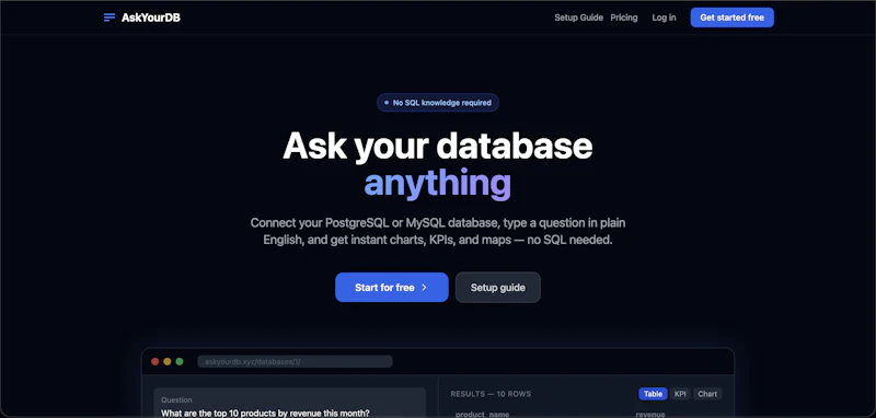 AskYourDB screenshot 1