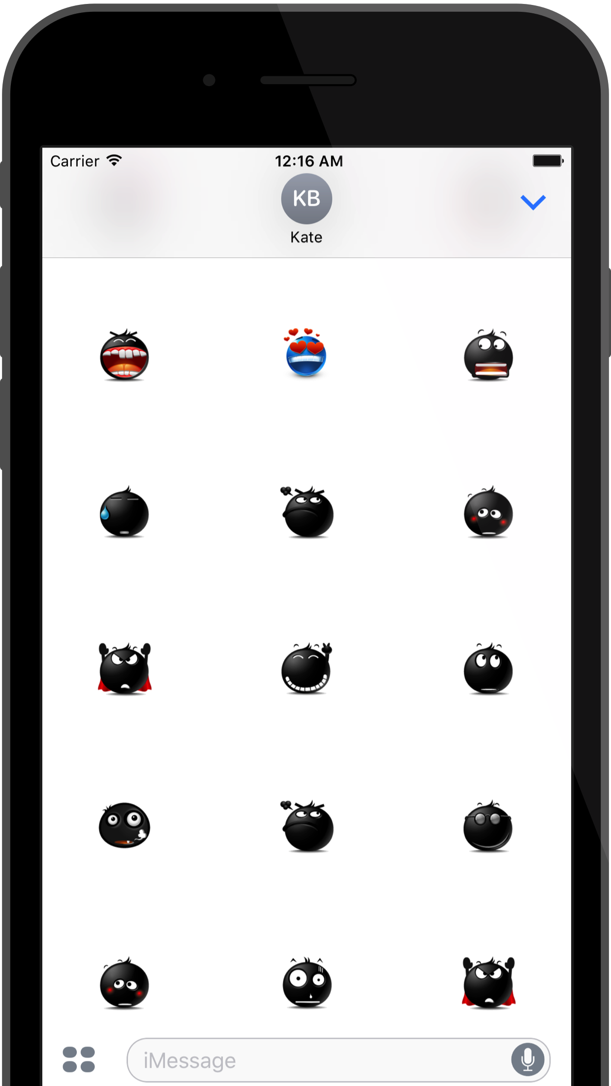 Black Flat Emoji gallery image