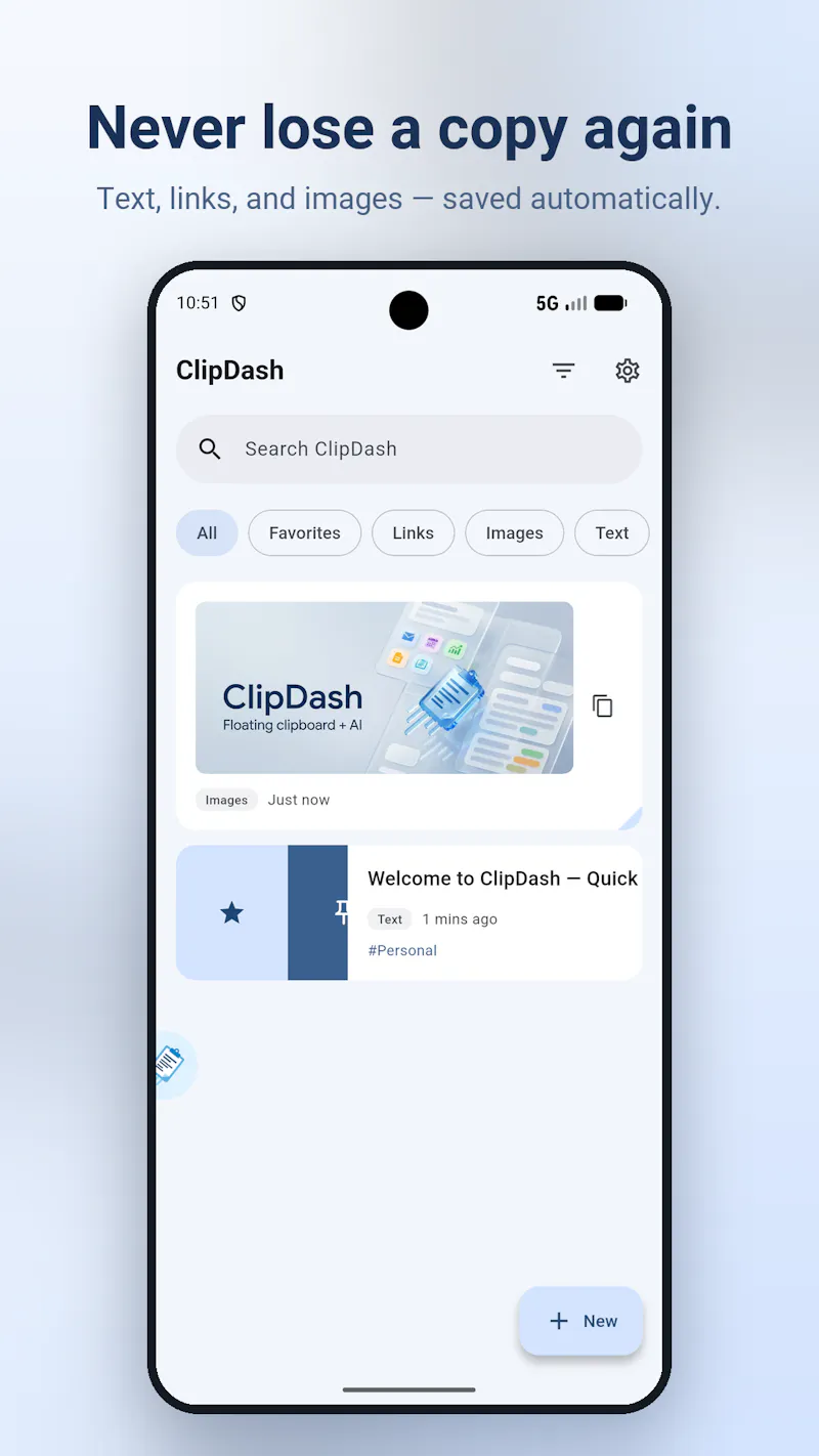 ClipDash: AI Clipboard Manager screenshot 1