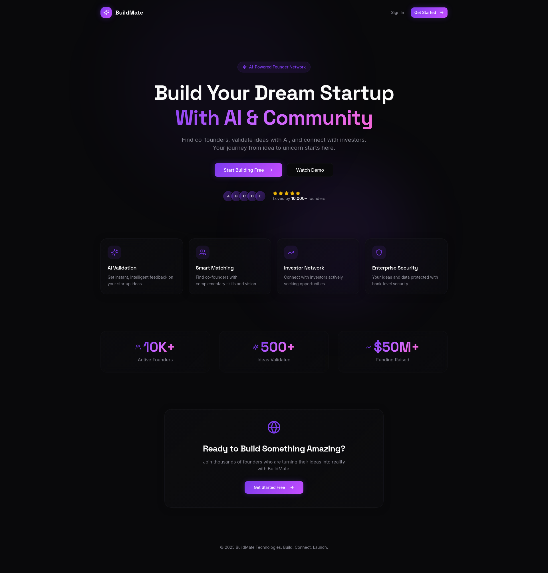 BuildMate 2.0 - Main product screenshot demonstrating key features and user interface