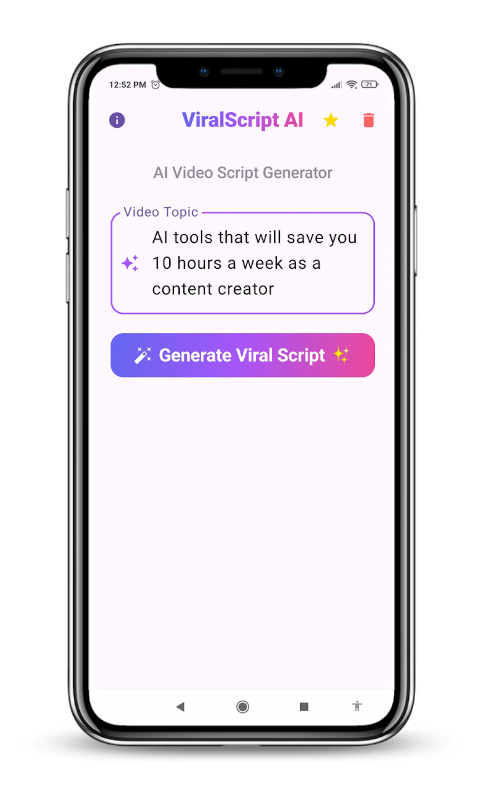 ViralScript AI: Video Writer screenshot 1