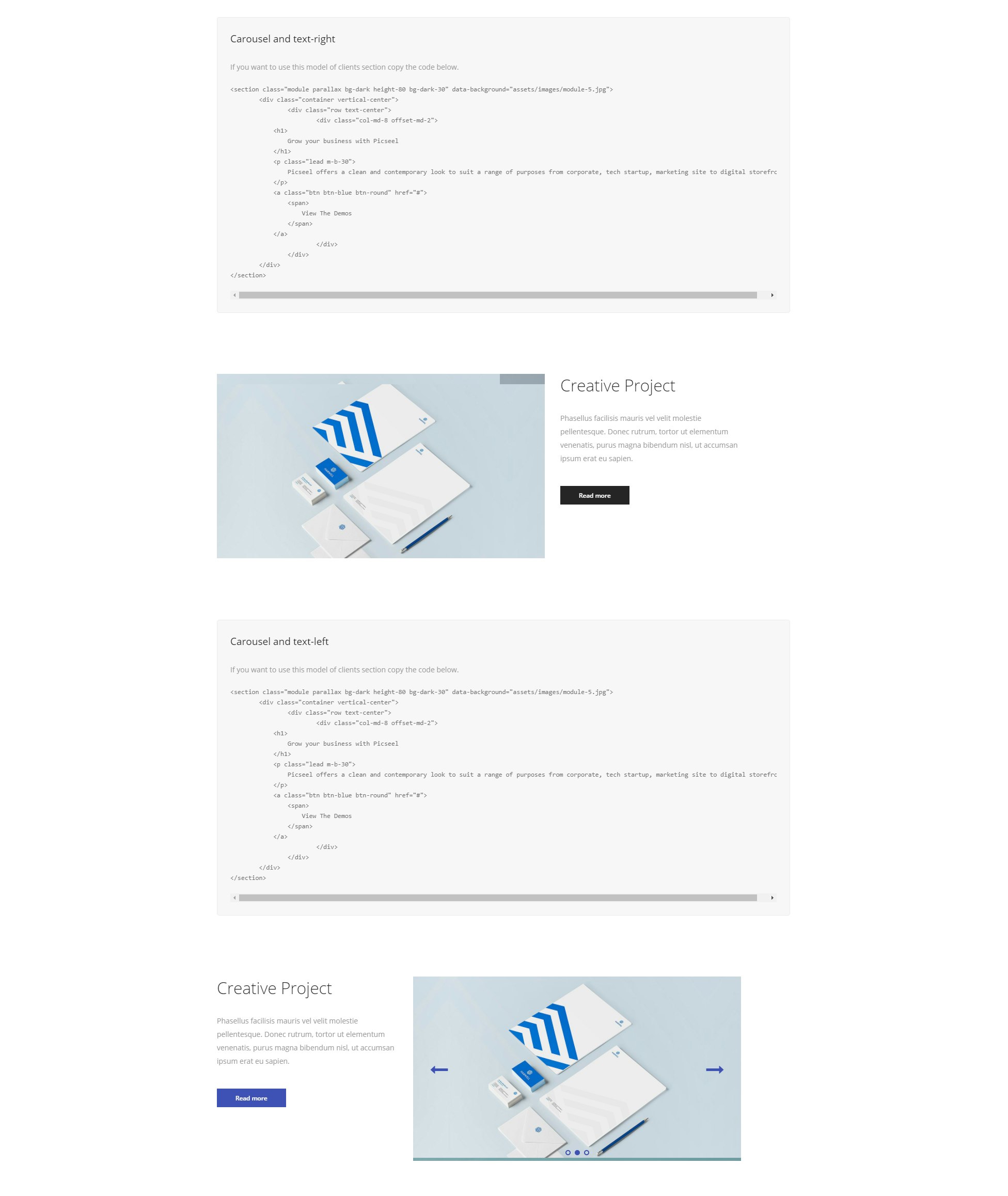 Picseel-Bootstrap 4 UI Elements gallery image