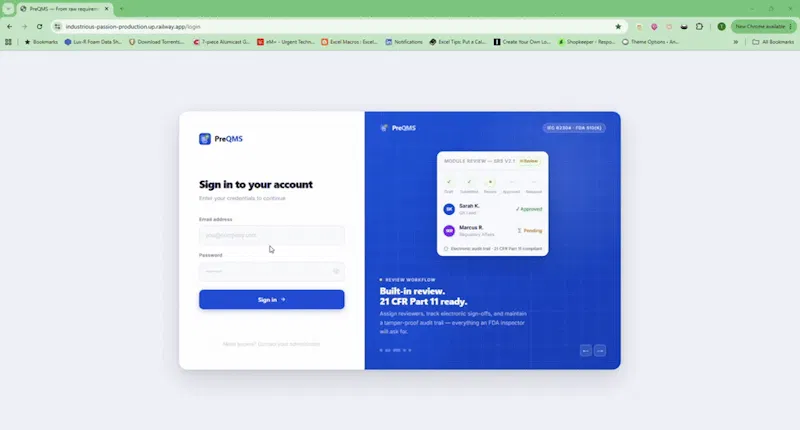 PreQMS screenshot 1 (video preview)