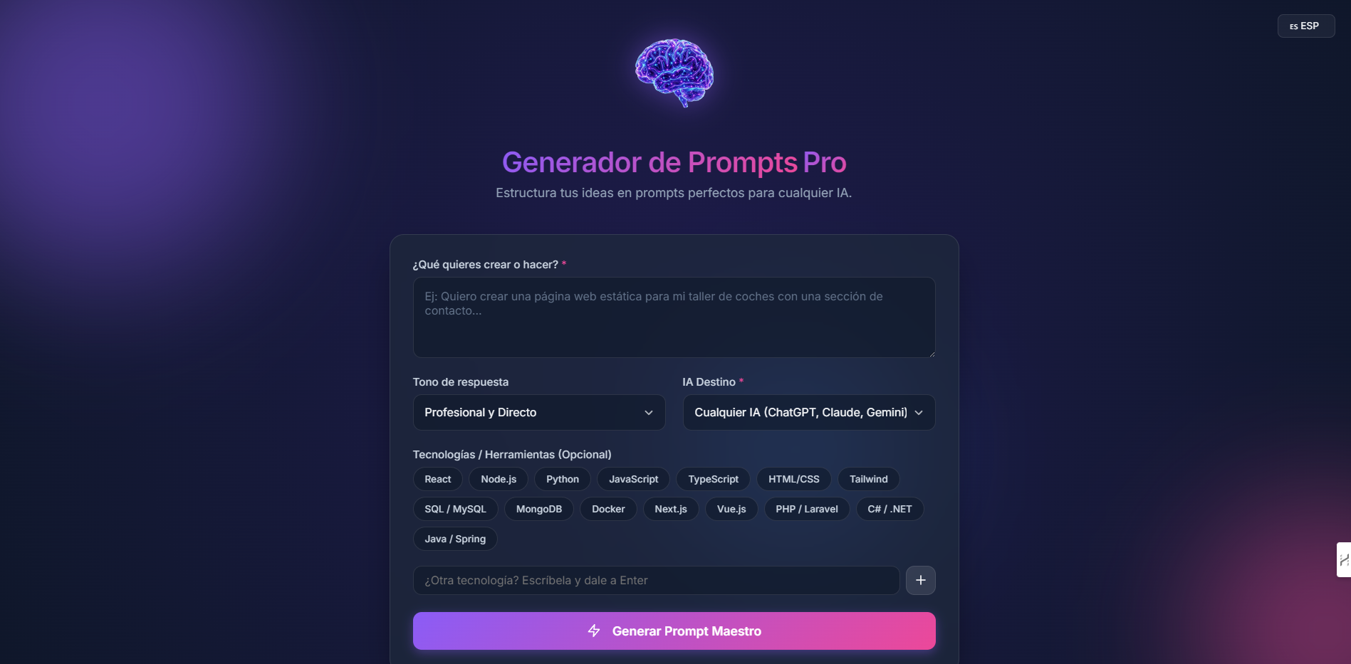 Crea Los Mejores Prompt en Segundos gallery image