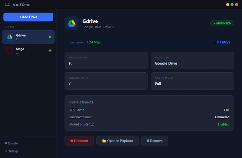 A to Z Drive screenshot 1