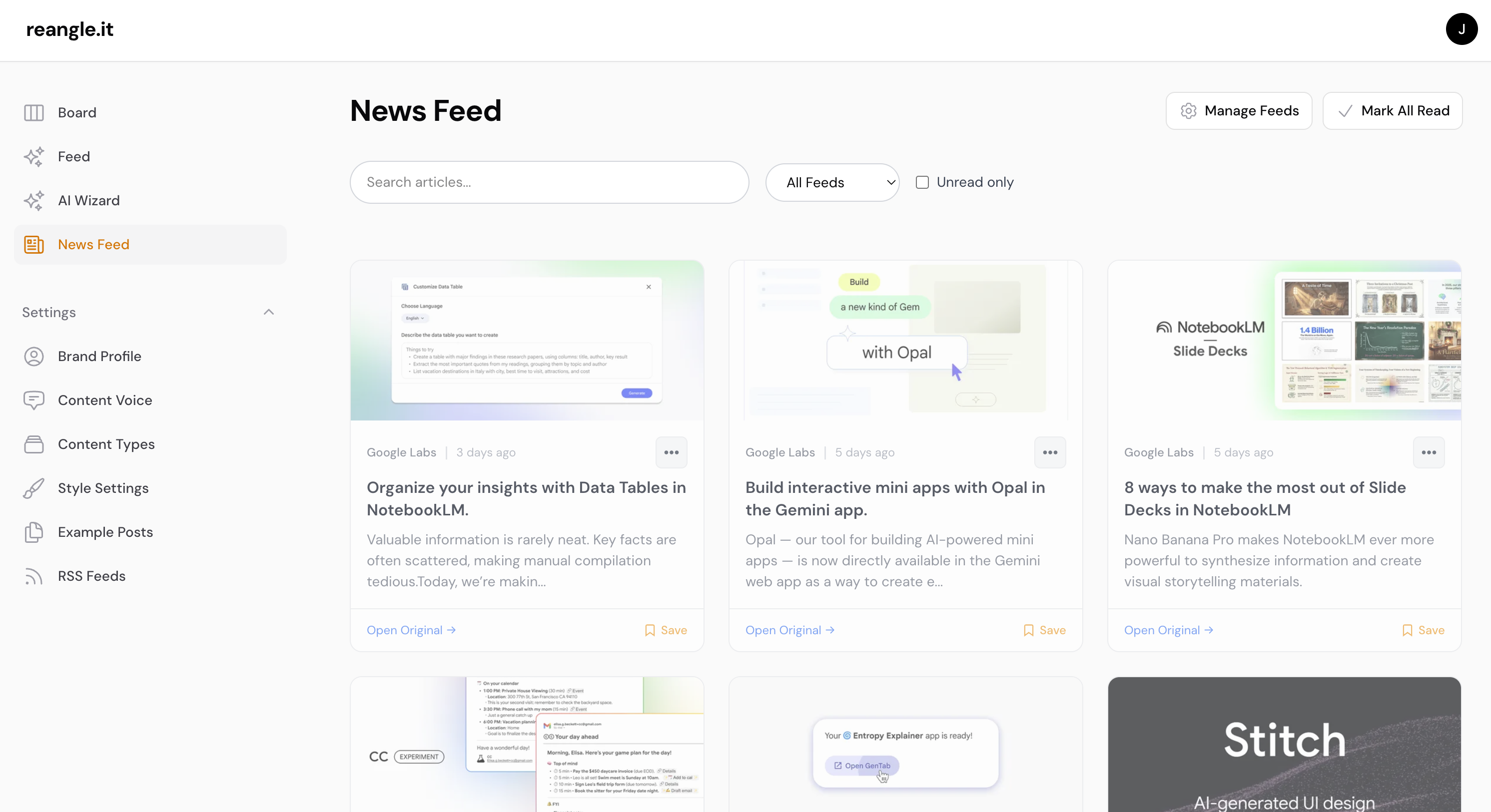 reangle - AI Personal Brand Ghostwriter - Screenshot 4 showing product features and functionality