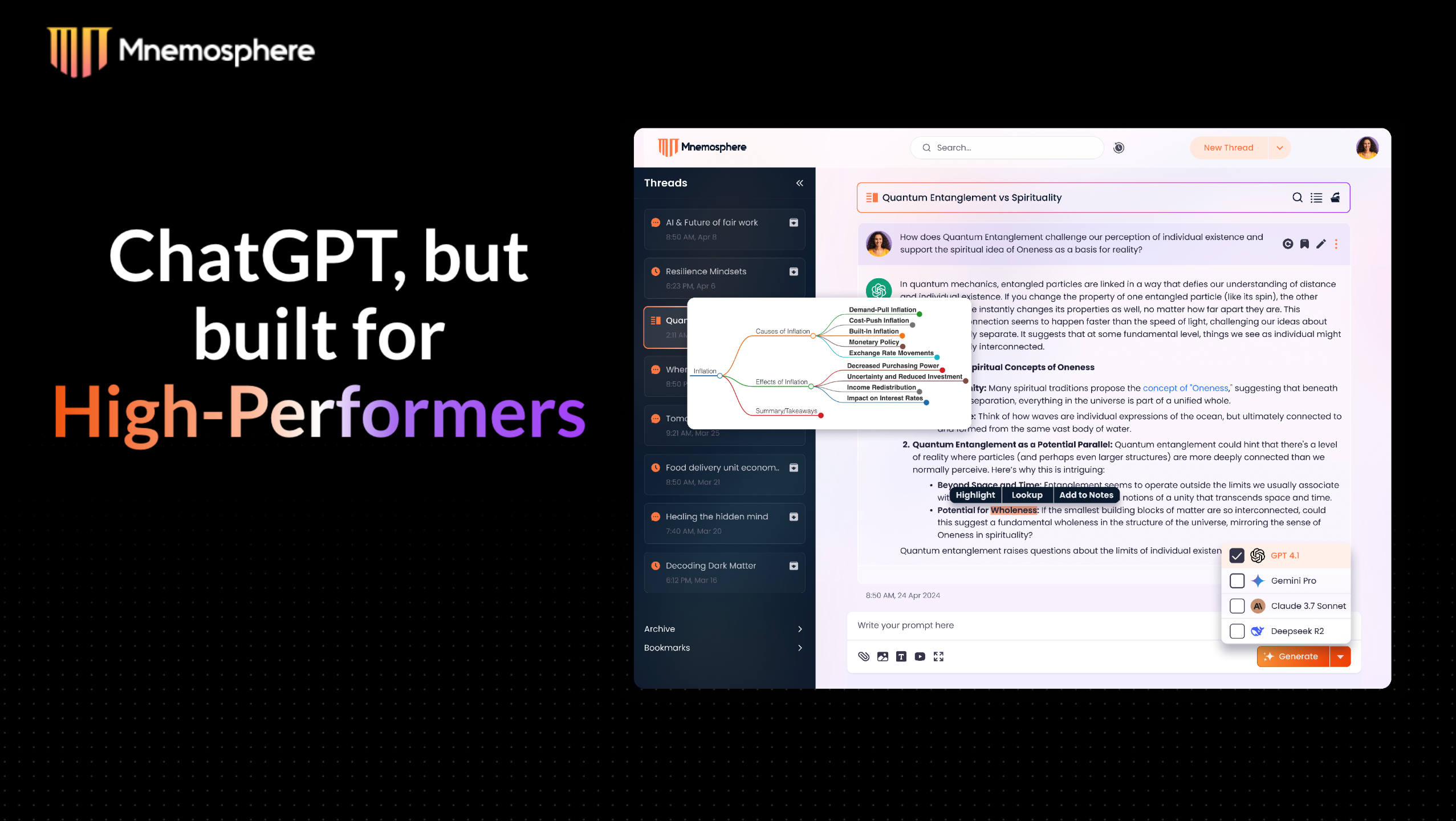 Mnemosphere AI screenshot
