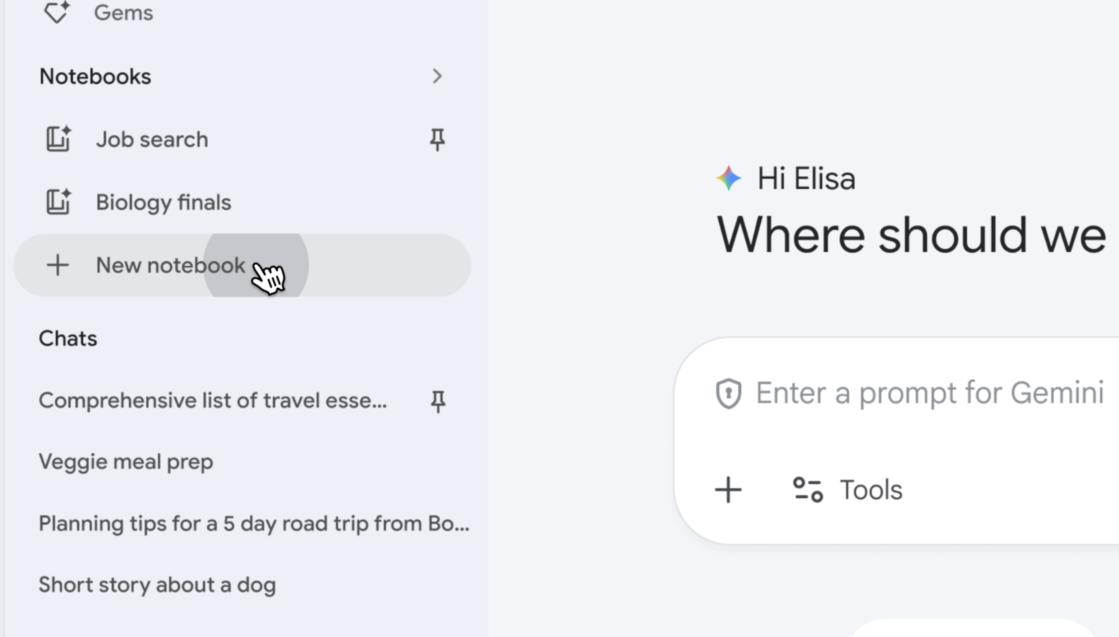 Notebooks in Gemini gallery image