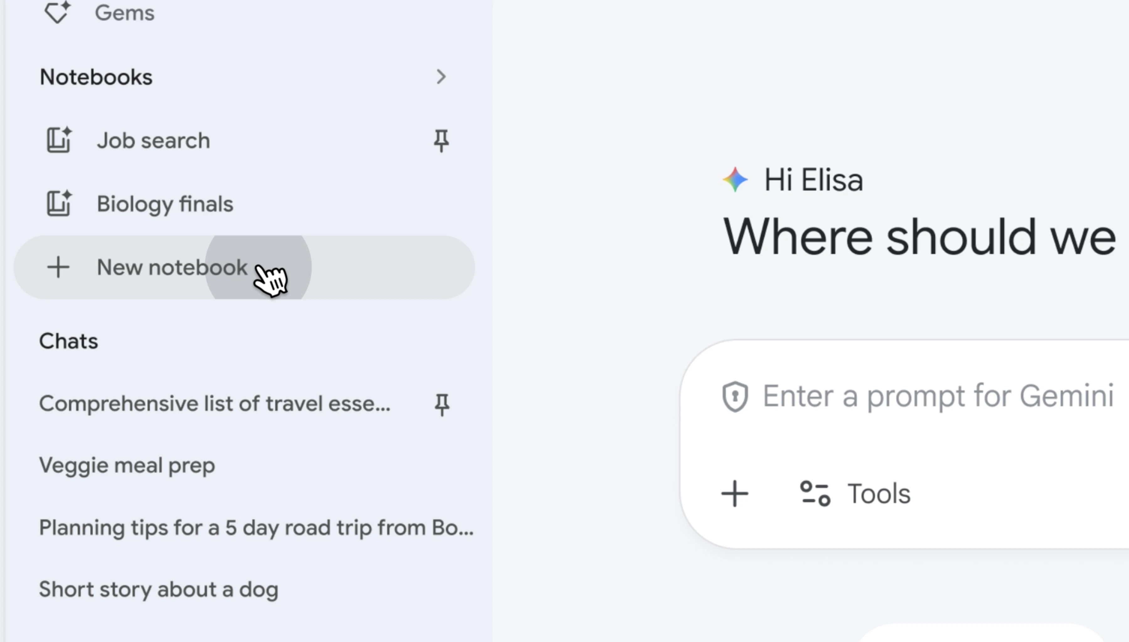 Notebooks in Gemini screenshot 2