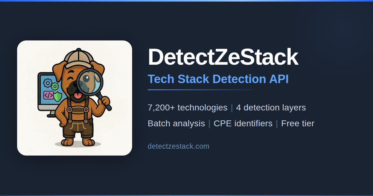 DetectZeStack — Tech Stack Detection API gallery image
