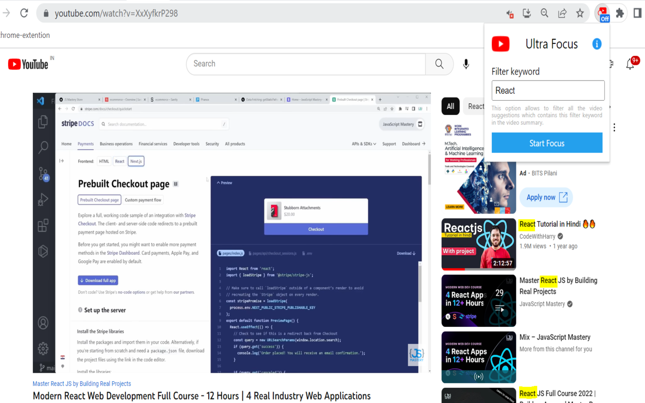 Modo de enfoque Ultra de YouTube media 3